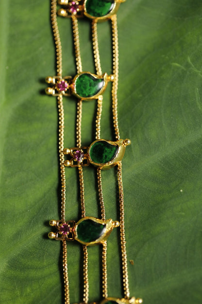 Mango Motif Green Stone Choker Set